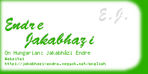 endre jakabhazi business card